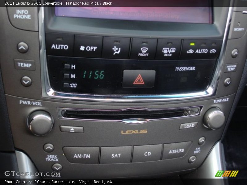 Controls of 2011 IS 350C Convertible