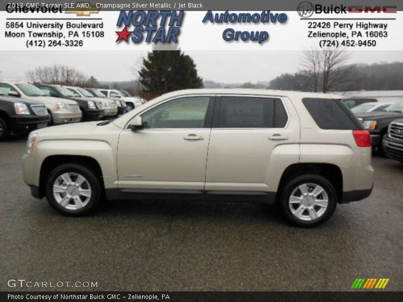 Champagne Silver Metallic / Jet Black 2013 GMC Terrain SLE AWD