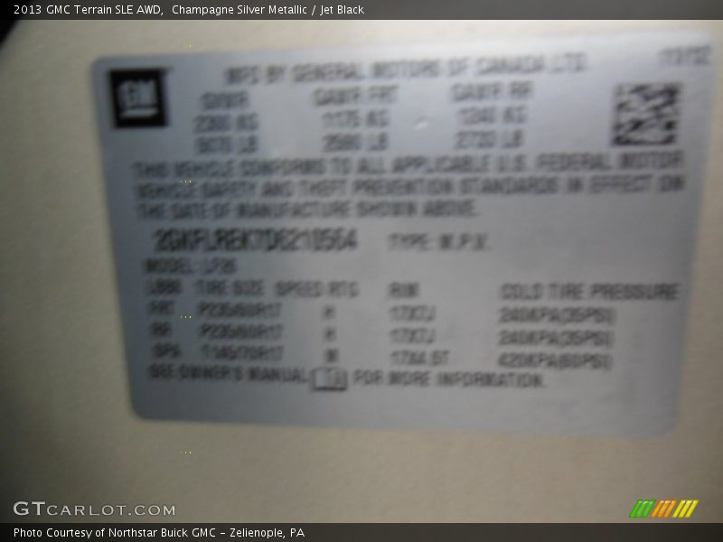 Champagne Silver Metallic / Jet Black 2013 GMC Terrain SLE AWD