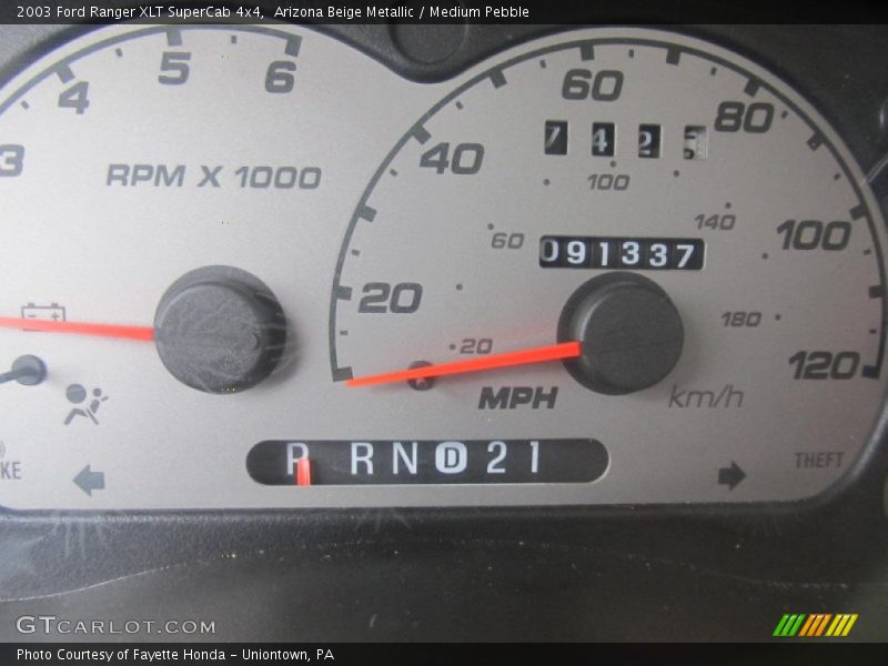 Arizona Beige Metallic / Medium Pebble 2003 Ford Ranger XLT SuperCab 4x4