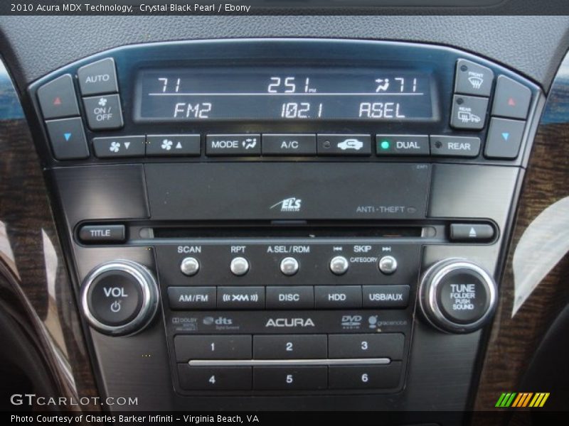 Crystal Black Pearl / Ebony 2010 Acura MDX Technology