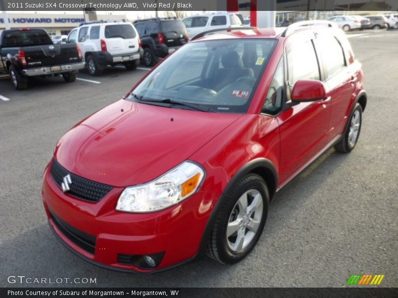 Vivid Red / Black 2011 Suzuki SX4 Crossover Technology AWD