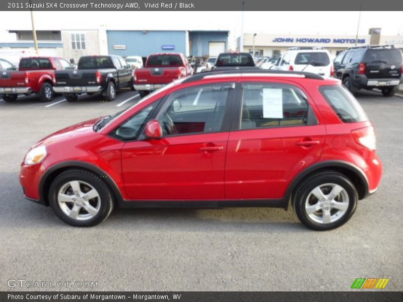 Vivid Red / Black 2011 Suzuki SX4 Crossover Technology AWD