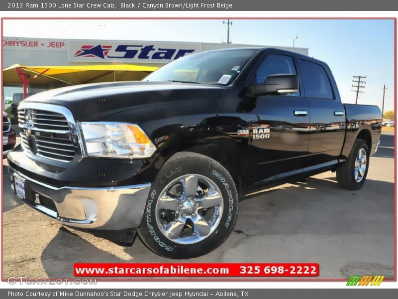 Black / Canyon Brown/Light Frost Beige 2013 Ram 1500 Lone Star Crew Cab