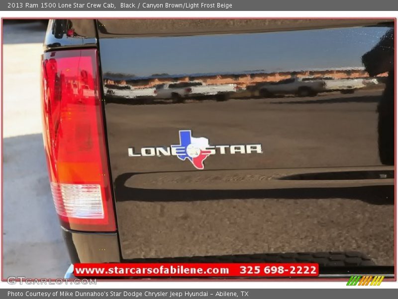 Black / Canyon Brown/Light Frost Beige 2013 Ram 1500 Lone Star Crew Cab