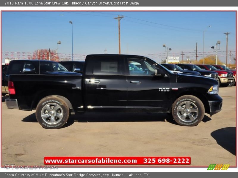 Black / Canyon Brown/Light Frost Beige 2013 Ram 1500 Lone Star Crew Cab