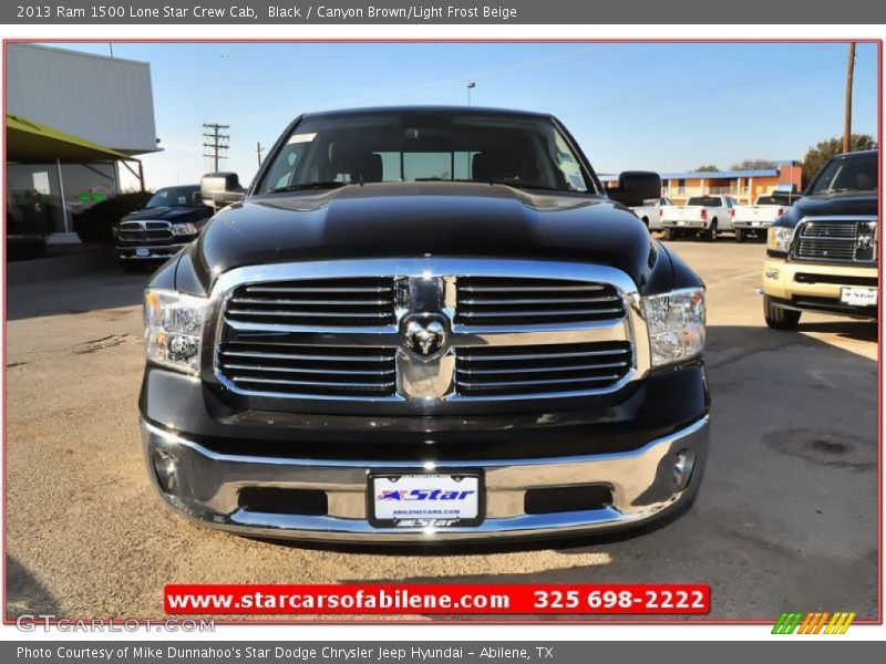 Black / Canyon Brown/Light Frost Beige 2013 Ram 1500 Lone Star Crew Cab