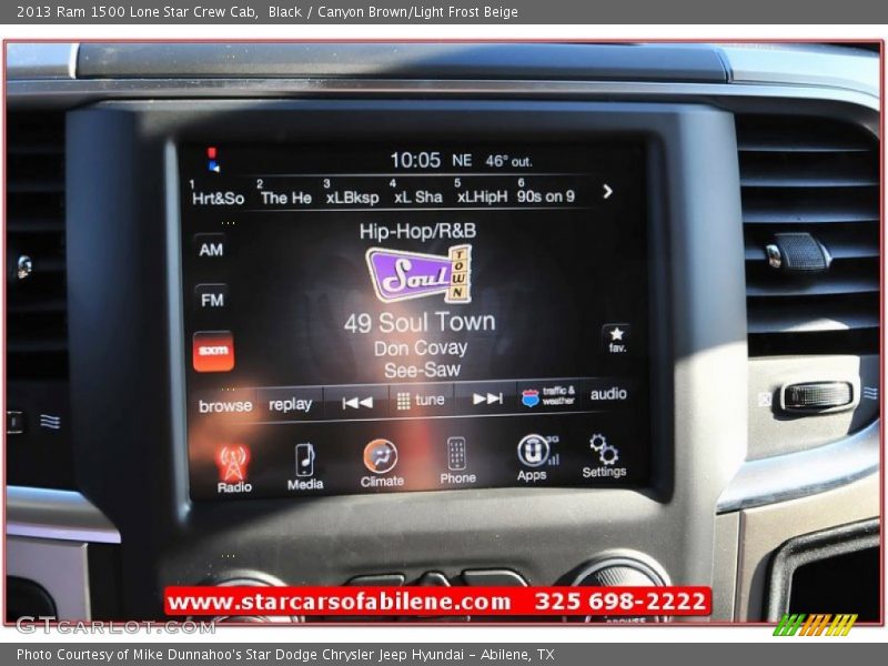 Black / Canyon Brown/Light Frost Beige 2013 Ram 1500 Lone Star Crew Cab