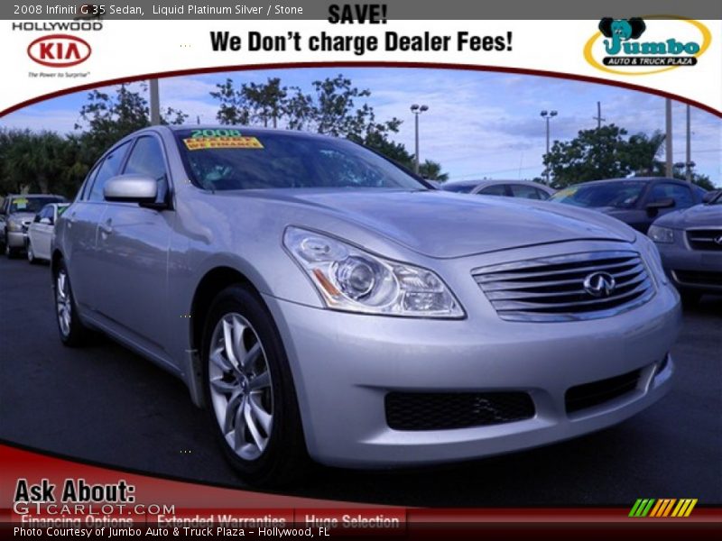 Liquid Platinum Silver / Stone 2008 Infiniti G 35 Sedan