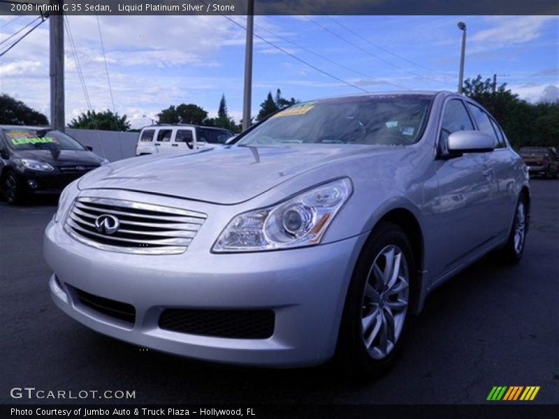 Liquid Platinum Silver / Stone 2008 Infiniti G 35 Sedan