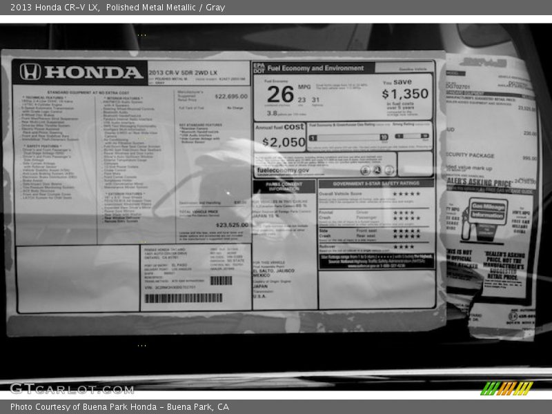 Polished Metal Metallic / Gray 2013 Honda CR-V LX