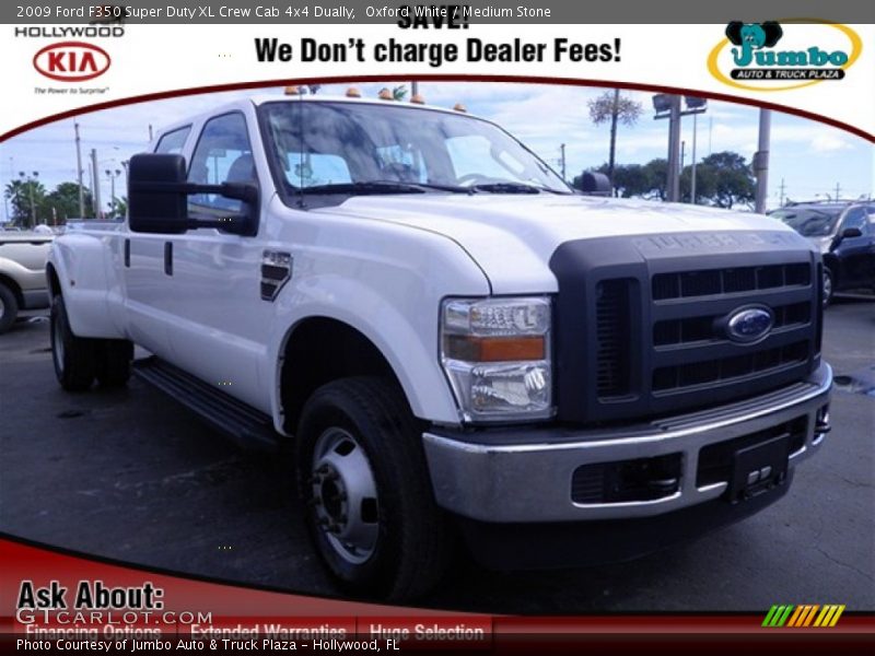 Oxford White / Medium Stone 2009 Ford F350 Super Duty XL Crew Cab 4x4 Dually