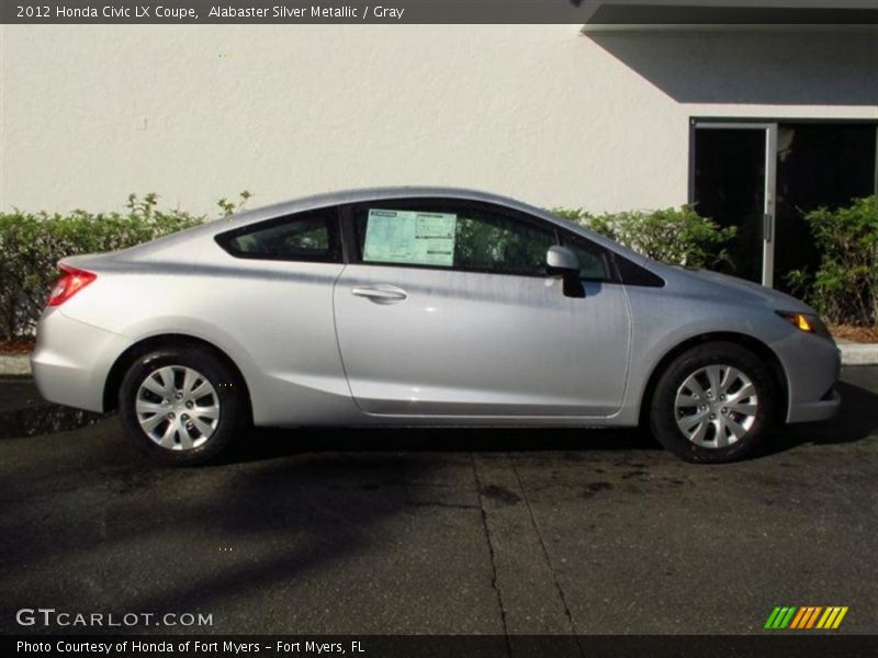 Alabaster Silver Metallic / Gray 2012 Honda Civic LX Coupe