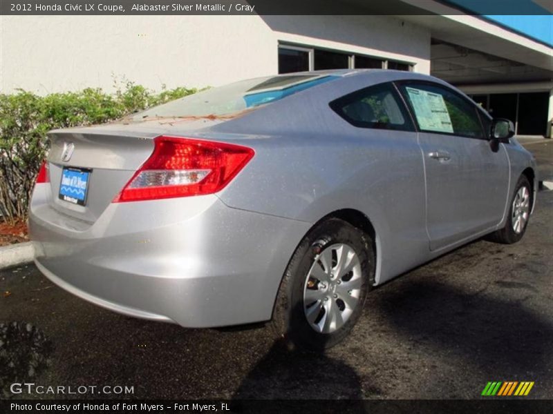 Alabaster Silver Metallic / Gray 2012 Honda Civic LX Coupe