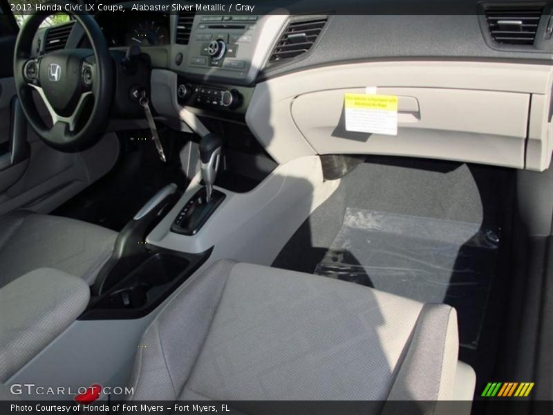 Alabaster Silver Metallic / Gray 2012 Honda Civic LX Coupe