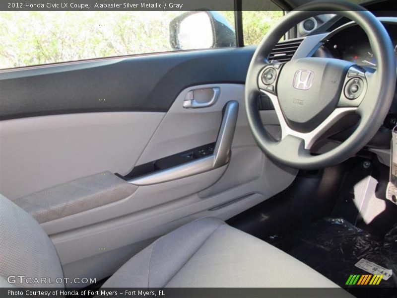 Alabaster Silver Metallic / Gray 2012 Honda Civic LX Coupe