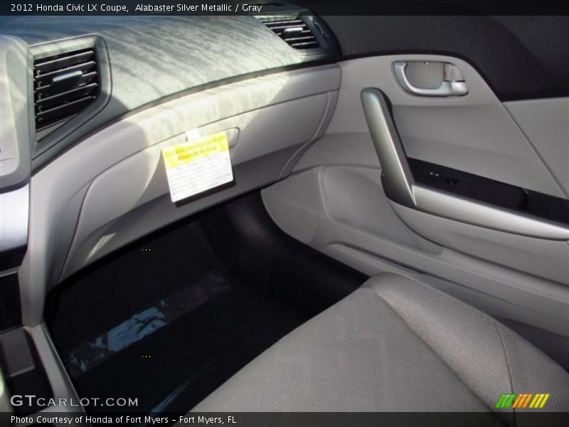 Alabaster Silver Metallic / Gray 2012 Honda Civic LX Coupe