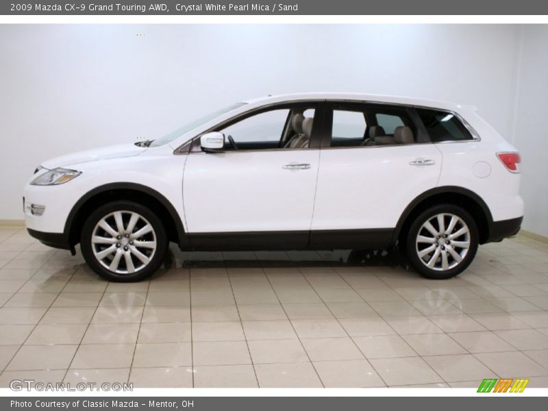 Crystal White Pearl Mica / Sand 2009 Mazda CX-9 Grand Touring AWD