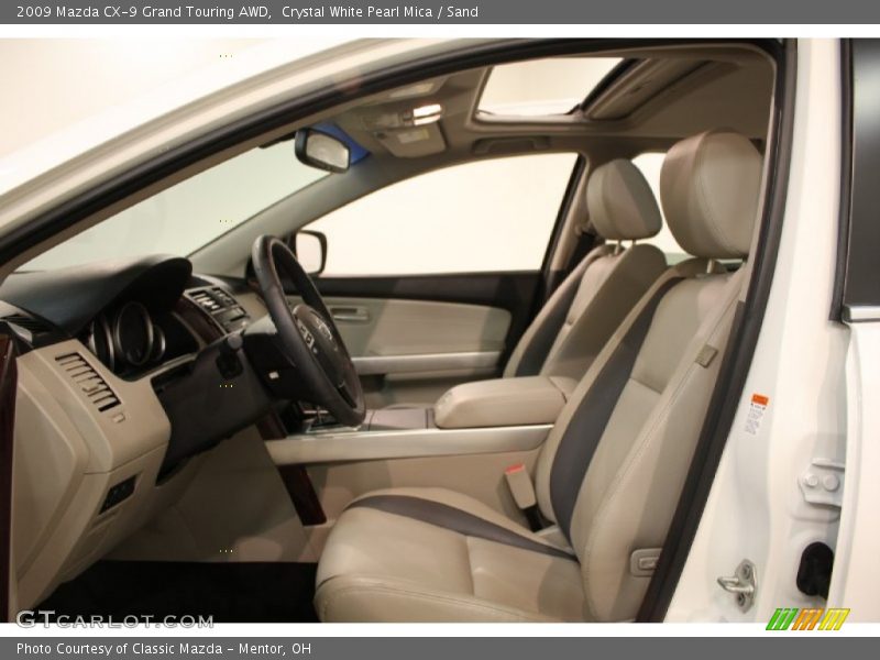 Crystal White Pearl Mica / Sand 2009 Mazda CX-9 Grand Touring AWD