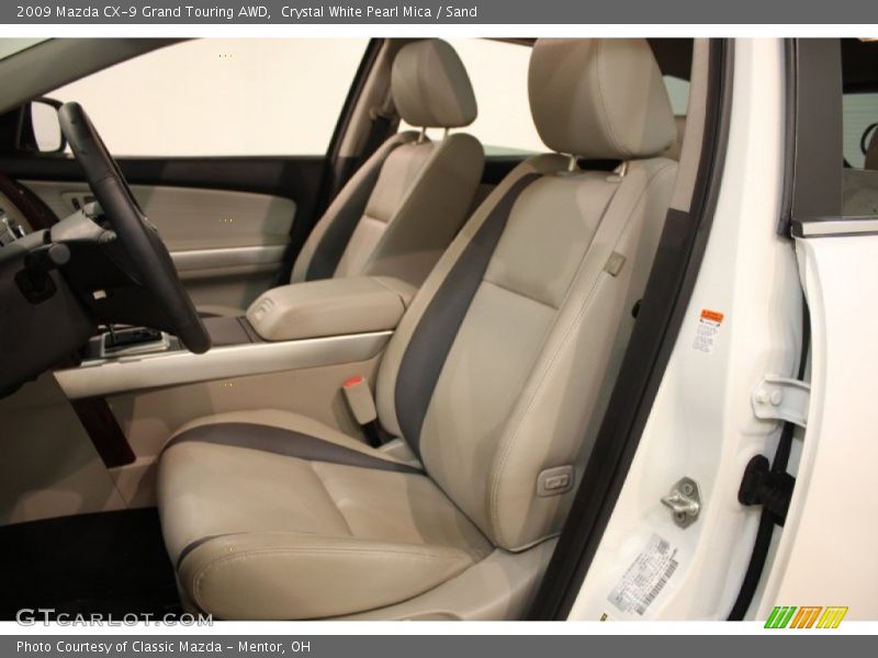 Crystal White Pearl Mica / Sand 2009 Mazda CX-9 Grand Touring AWD