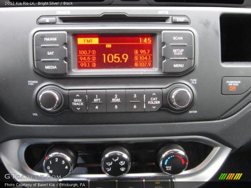 Bright Silver / Black 2012 Kia Rio LX