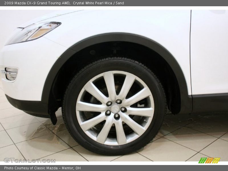 Crystal White Pearl Mica / Sand 2009 Mazda CX-9 Grand Touring AWD