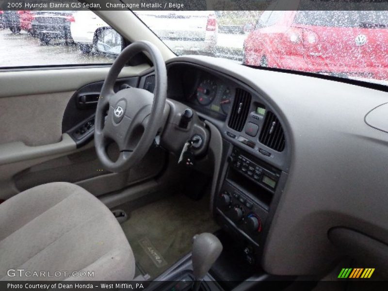 Champagne Metallic / Beige 2005 Hyundai Elantra GLS Sedan