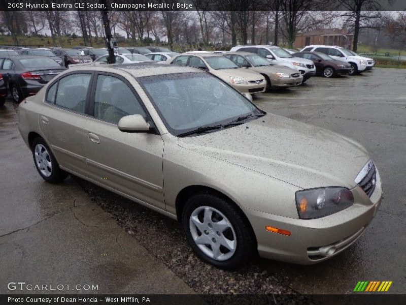 Champagne Metallic / Beige 2005 Hyundai Elantra GLS Sedan
