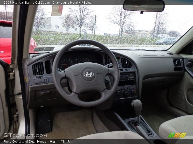 Champagne Metallic / Beige 2005 Hyundai Elantra GLS Sedan