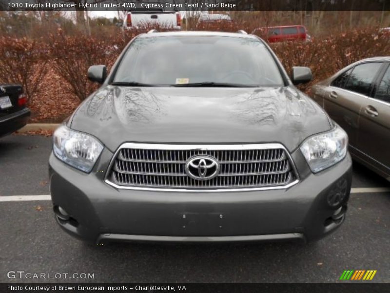 Cypress Green Pearl / Sand Beige 2010 Toyota Highlander Hybrid Limited 4WD