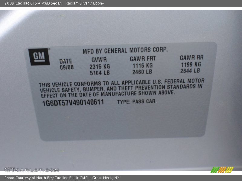 Radiant Silver / Ebony 2009 Cadillac CTS 4 AWD Sedan