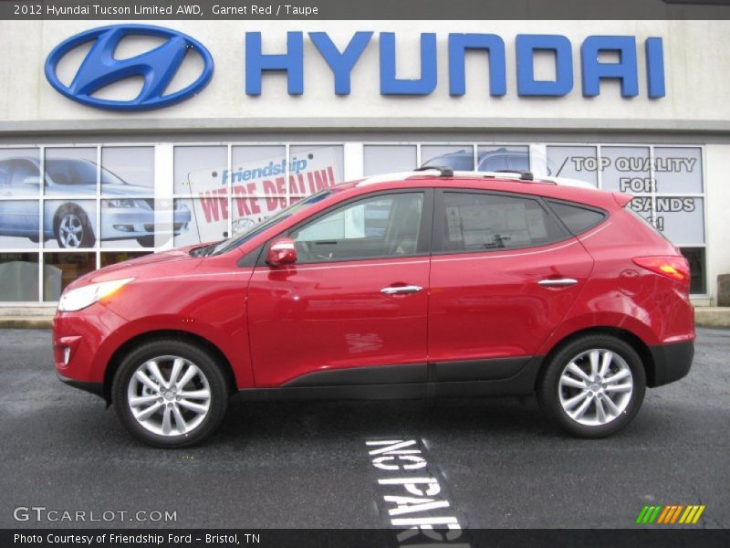 Garnet Red / Taupe 2012 Hyundai Tucson Limited AWD