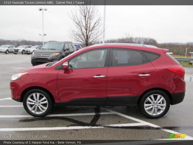 Garnet Red / Taupe 2010 Hyundai Tucson Limited AWD