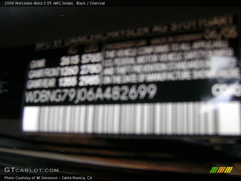 Black / Charcoal 2006 Mercedes-Benz S 65 AMG Sedan