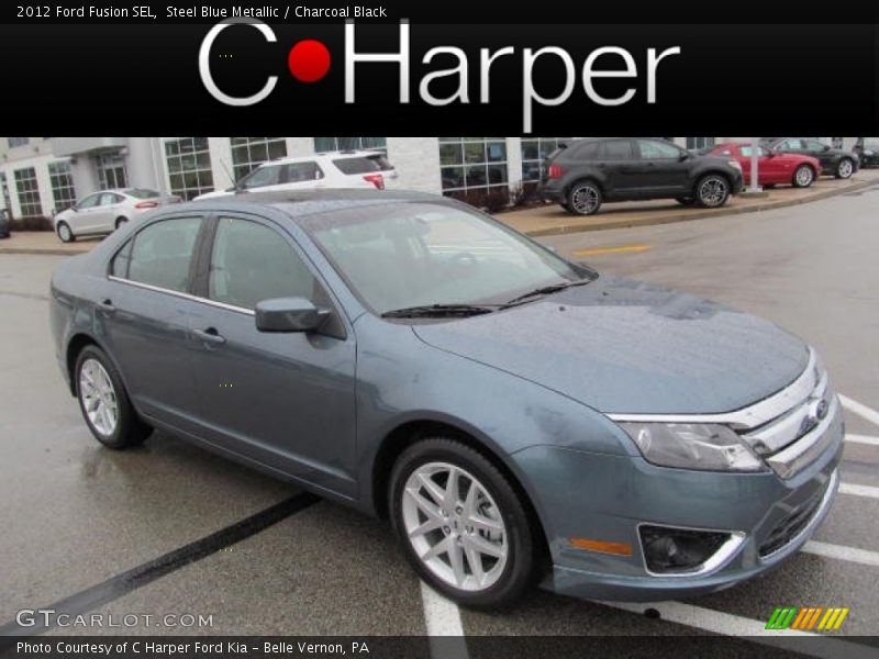 Steel Blue Metallic / Charcoal Black 2012 Ford Fusion SEL