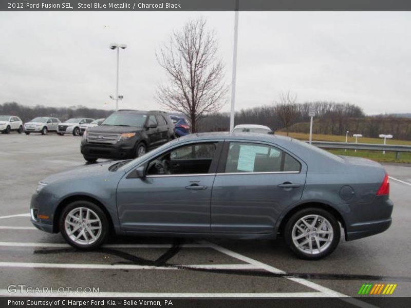 Steel Blue Metallic / Charcoal Black 2012 Ford Fusion SEL