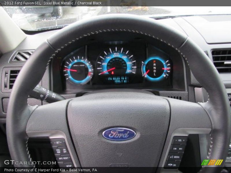 Steel Blue Metallic / Charcoal Black 2012 Ford Fusion SEL