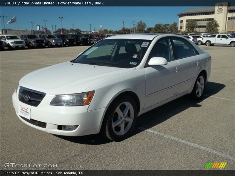Powder White Pearl / Black 2008 Hyundai Sonata Limited