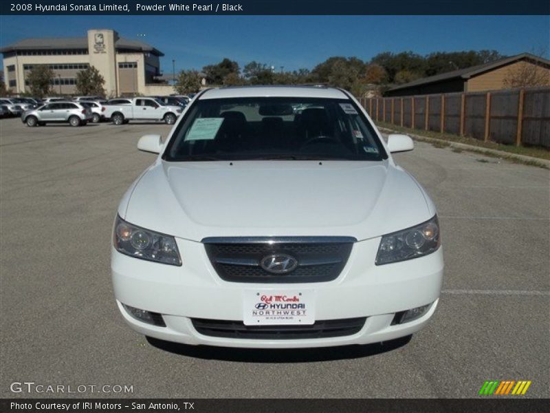 Powder White Pearl / Black 2008 Hyundai Sonata Limited