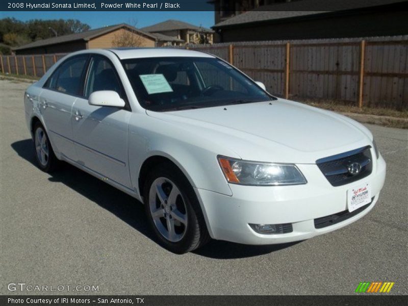 Powder White Pearl / Black 2008 Hyundai Sonata Limited