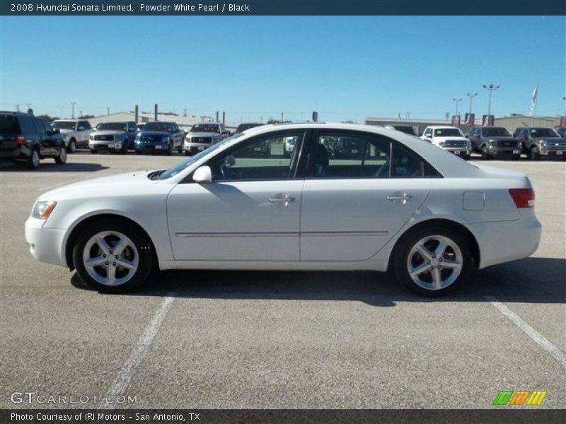 Powder White Pearl / Black 2008 Hyundai Sonata Limited
