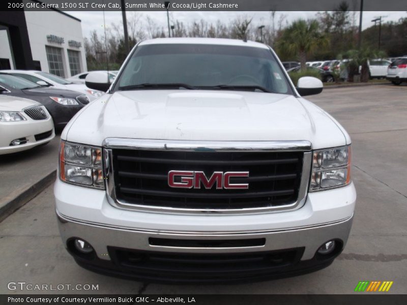 Summit White / Cocoa/Light Cashmere 2009 GMC Sierra 1500 SLT Crew Cab