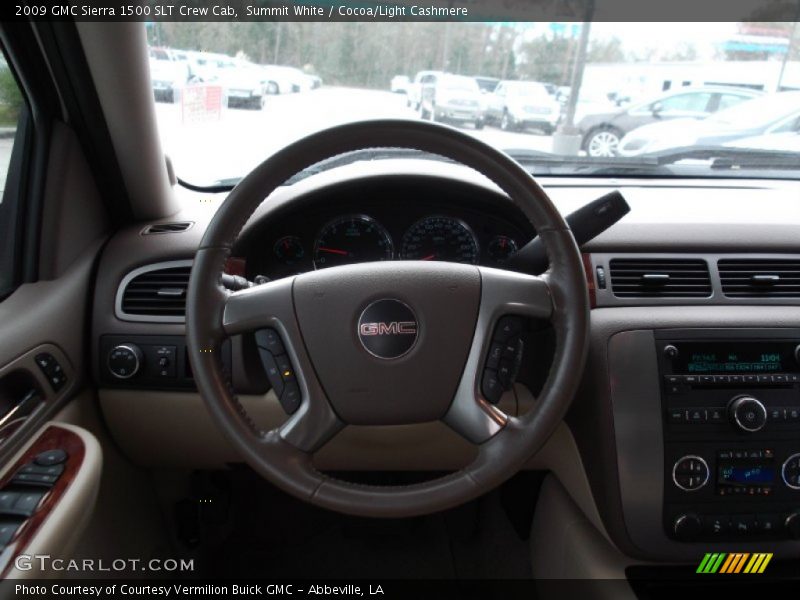 Summit White / Cocoa/Light Cashmere 2009 GMC Sierra 1500 SLT Crew Cab