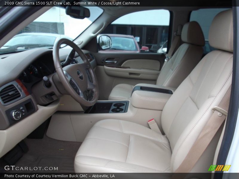 Summit White / Cocoa/Light Cashmere 2009 GMC Sierra 1500 SLT Crew Cab