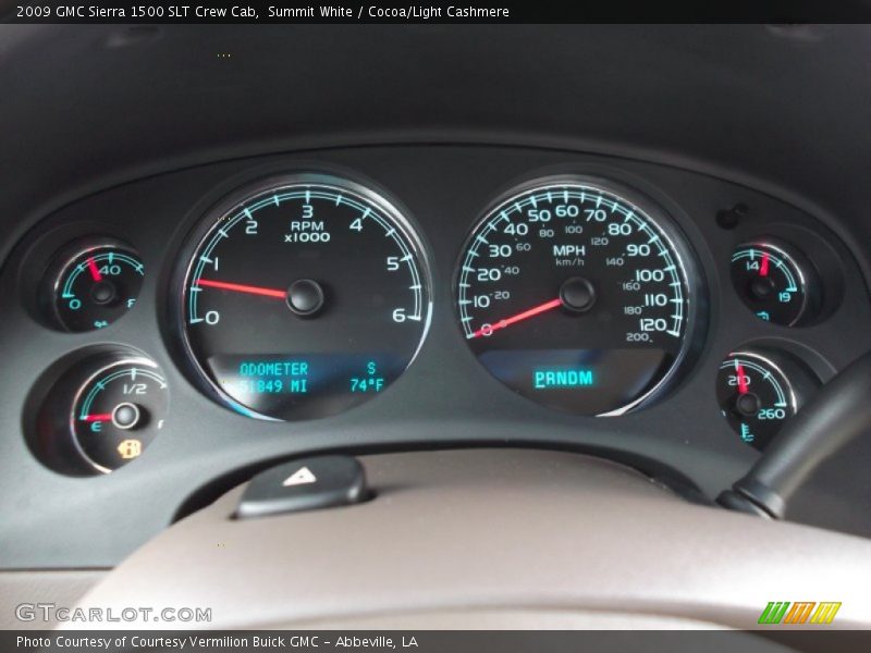 Summit White / Cocoa/Light Cashmere 2009 GMC Sierra 1500 SLT Crew Cab