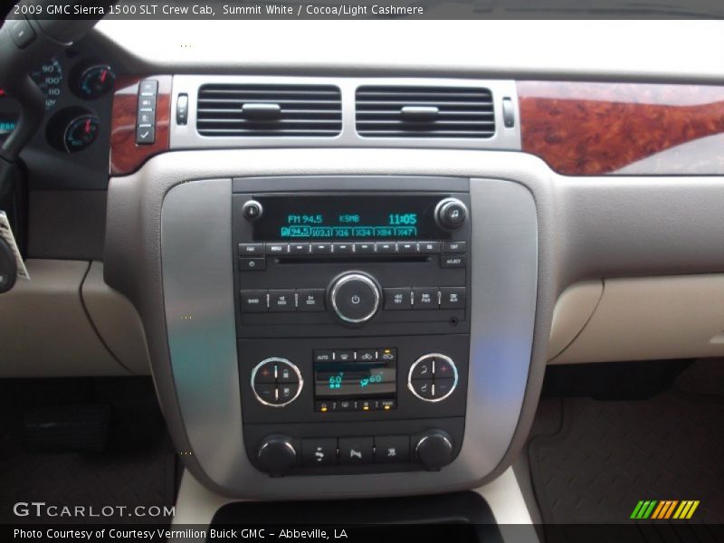 Summit White / Cocoa/Light Cashmere 2009 GMC Sierra 1500 SLT Crew Cab