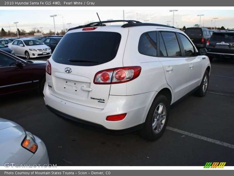 Pearl White / Gray 2010 Hyundai Santa Fe GLS 4WD