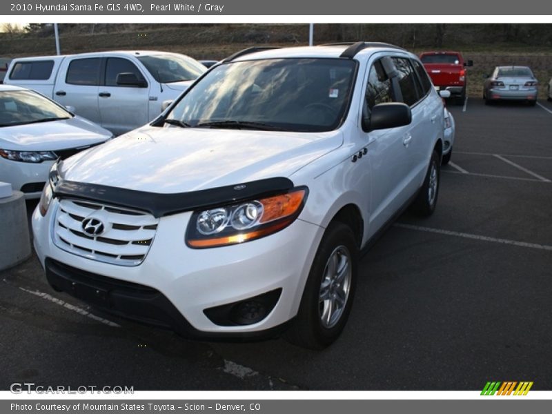 Pearl White / Gray 2010 Hyundai Santa Fe GLS 4WD