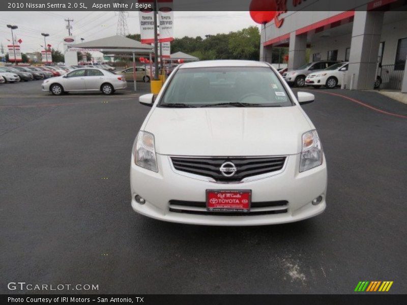 Aspen White / Beige 2010 Nissan Sentra 2.0 SL