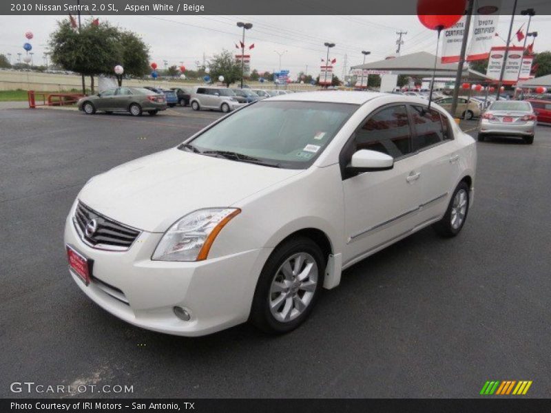 Aspen White / Beige 2010 Nissan Sentra 2.0 SL